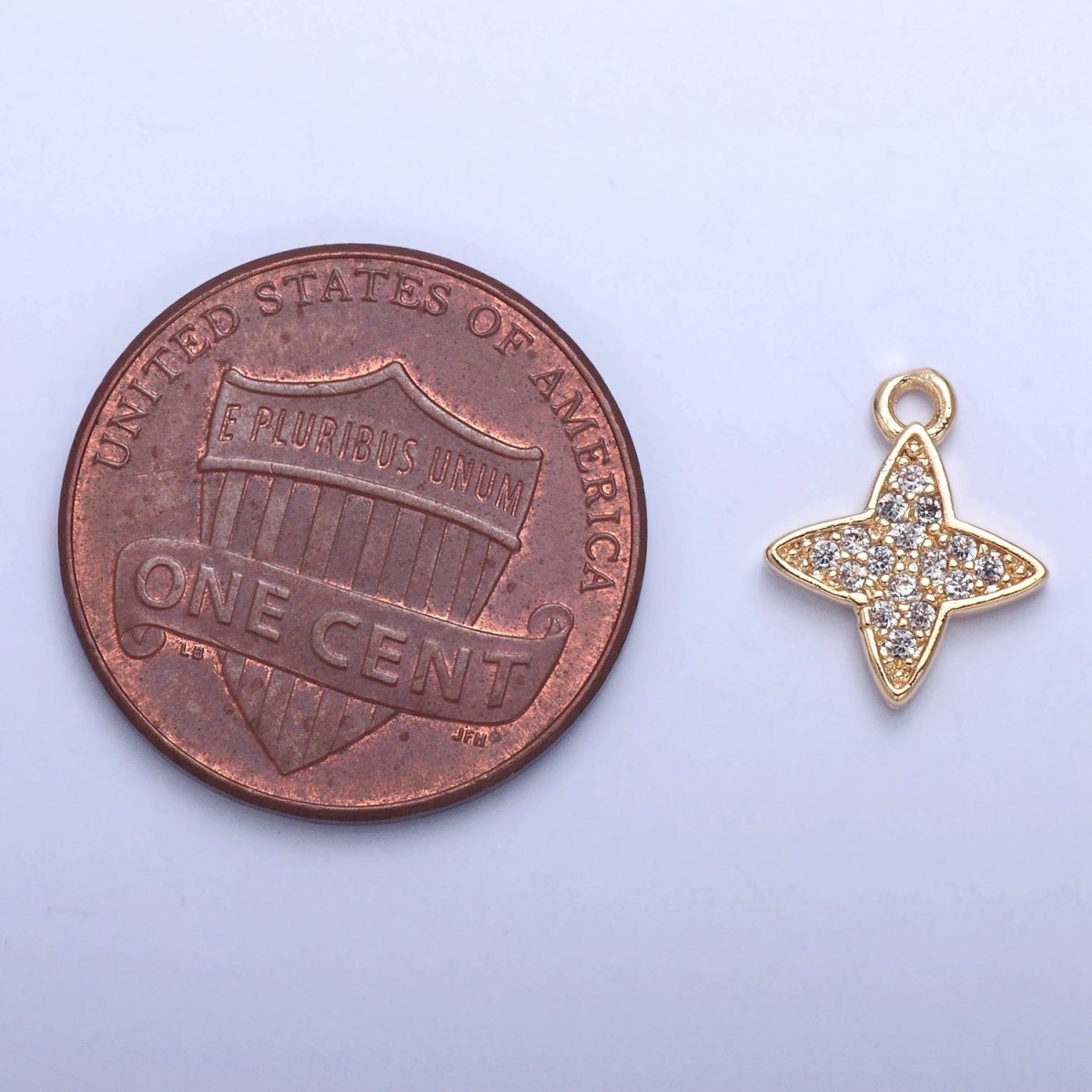 Micro Pave Cubic Zirconia North Star Charm For Jewelry Making, X-026 - DLUXCA