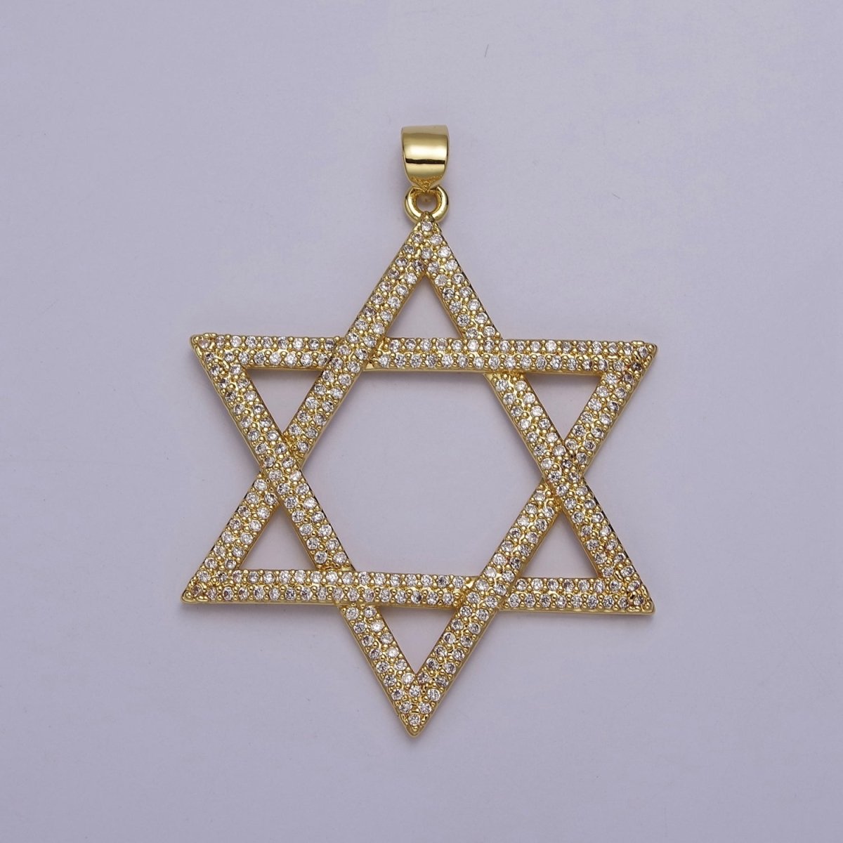 Micro Pave Cubic Zirconia Star of David Pendant Jewelry For Jewish Religious Necklace Making, J-759 - DLUXCA