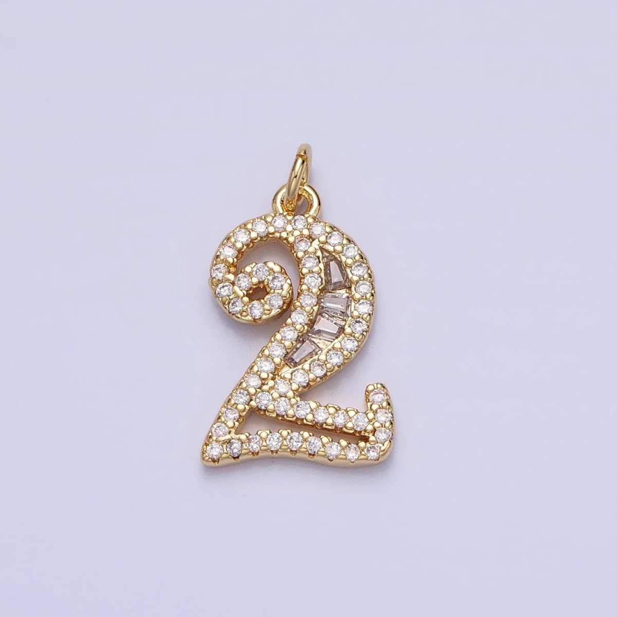 Micro Pave CZ Numbering Charms Pave Dangle Gold Filled Over Brass Number Charms Women Pave Number Findings Number 0-9 Charms AC519 - AC528 - DLUXCA