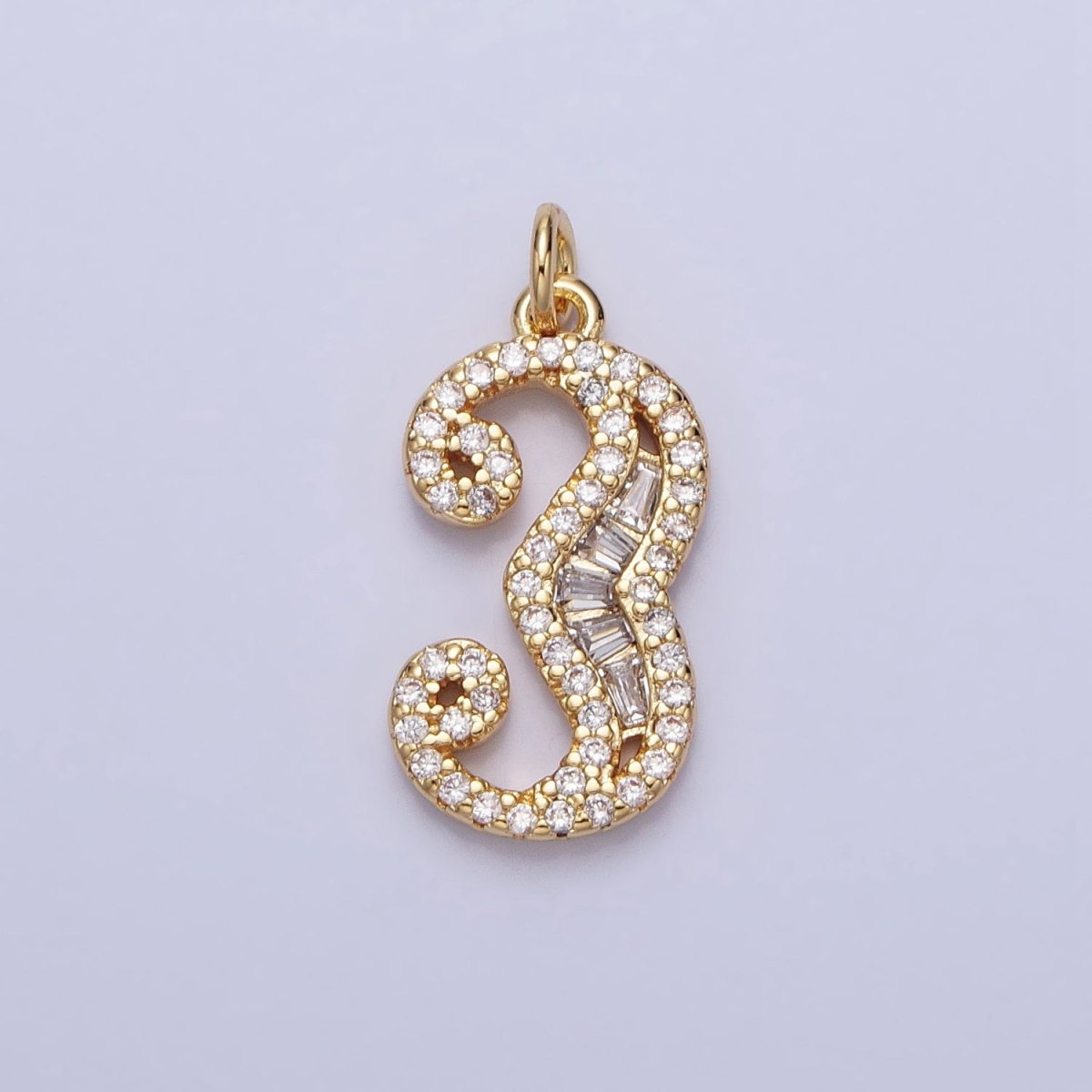 Micro Pave CZ Numbering Charms Pave Dangle Gold Filled Over Brass Number Charms Women Pave Number Findings Number 0-9 Charms AC519 - AC528 - DLUXCA