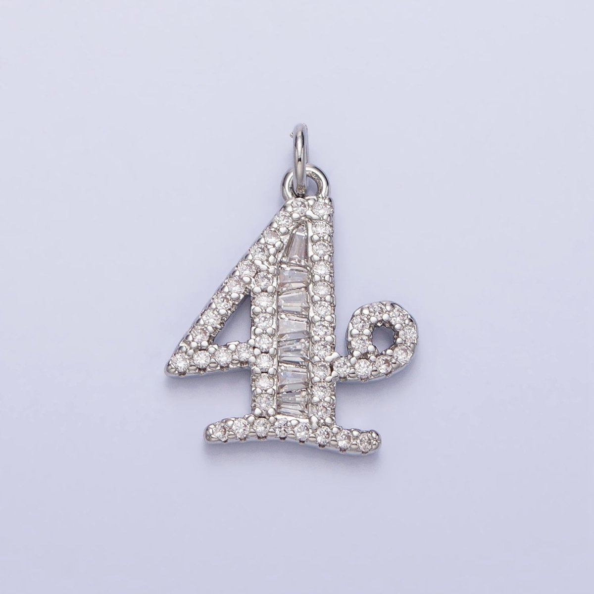 Micro Pave CZ Numbering Charms Pave Dangle Silver Number Charms Women Pave Number Findings Number 0-9 Charms AC529 - AC538 - DLUXCA