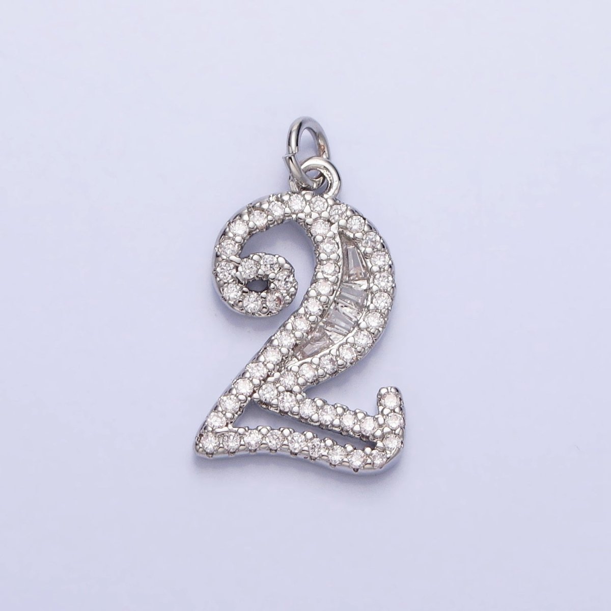 Micro Pave CZ Numbering Charms Pave Dangle Silver Number Charms Women Pave Number Findings Number 0-9 Charms AC529 - AC538 - DLUXCA