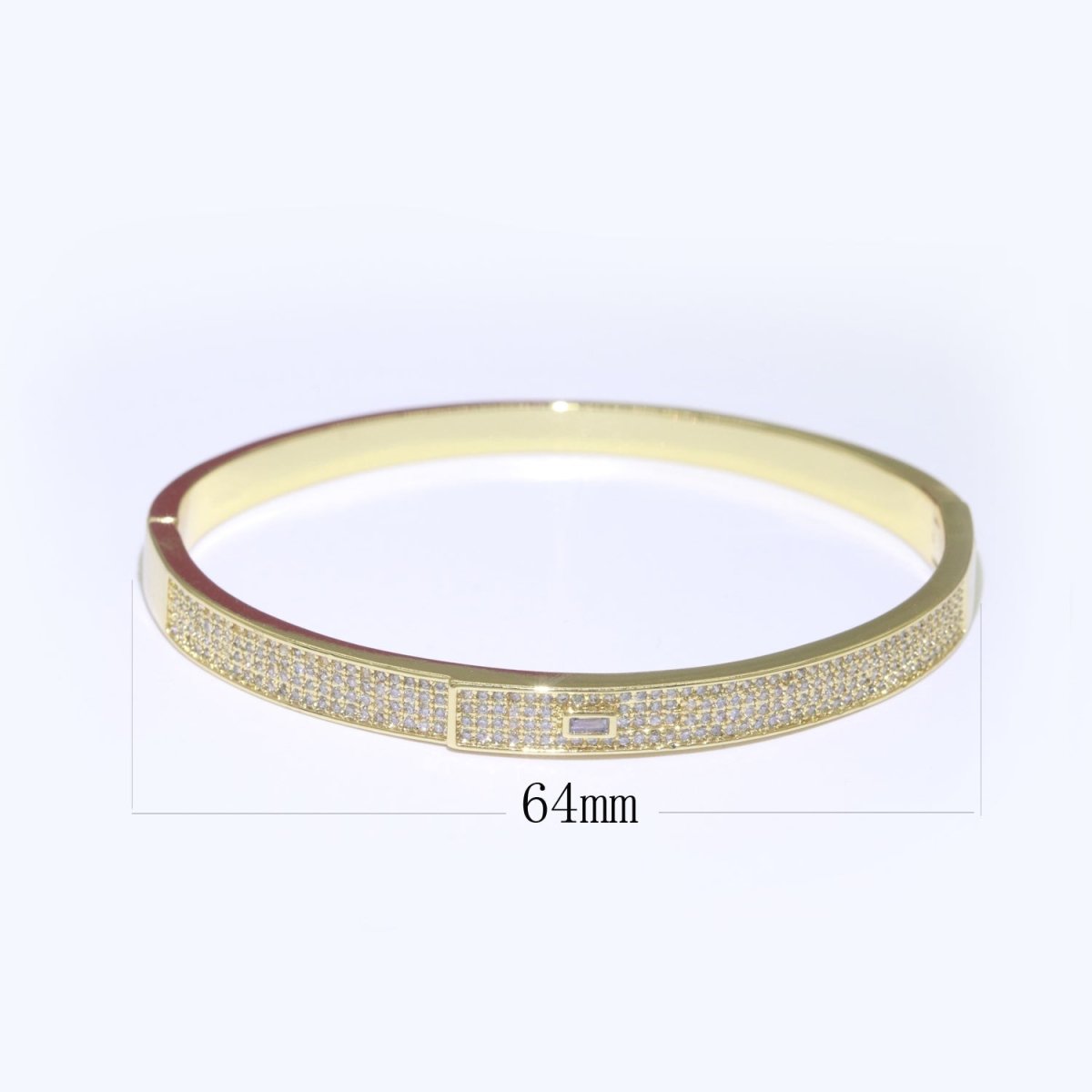 Micro Pave Gold Bracelet 14K Gold Filled Stackable Jewelry Gold Bangle Bracelet | WA-071 Clearance Pricing - DLUXCA