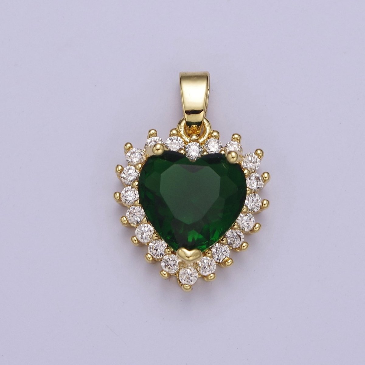 Micro Pave Heart CZ Pendant Charm For Jewelry Necklace Making, J-541 J-543 J-544 J-546 - DLUXCA