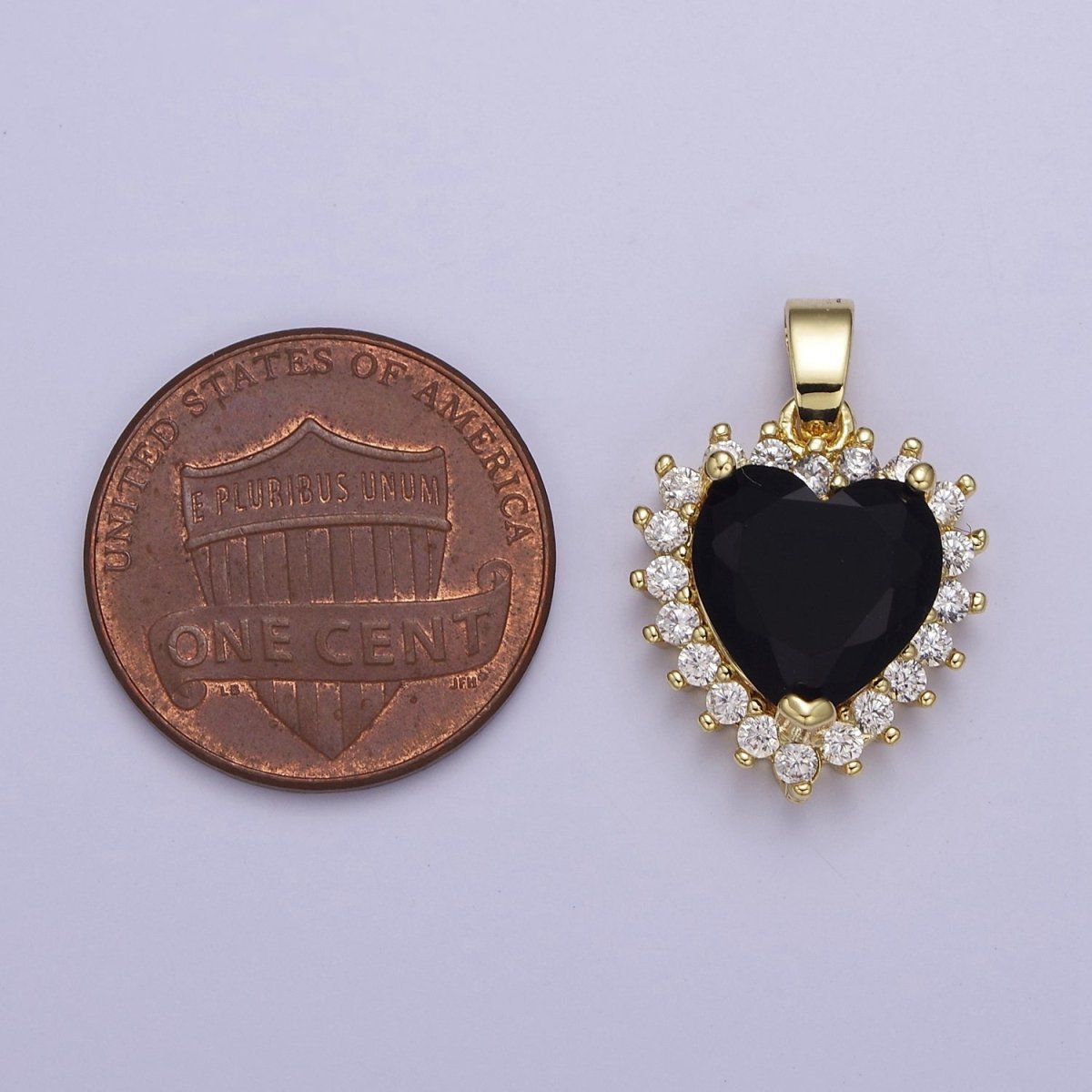 Micro Pave Heart CZ Pendant Charm For Jewelry Necklace Making, J-541 J-543 J-544 J-546 - DLUXCA