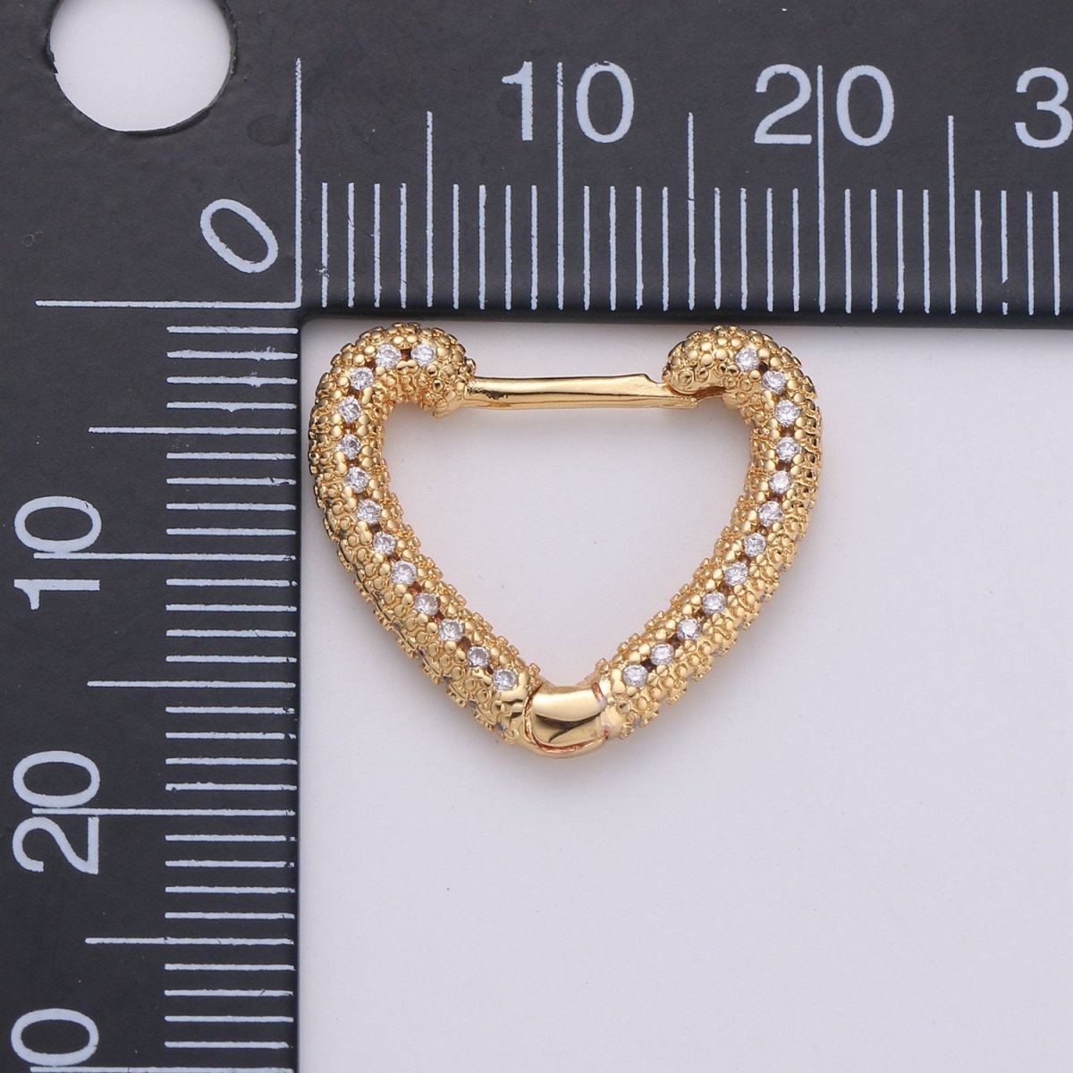 Micro Pave Heart Hoop Earrings, Cubic Hoop Huggie Earrings, Gold Hoop Earrings, Dainty Hoop Earrings, Minimalist Hoop Earring, K-549 - DLUXCA