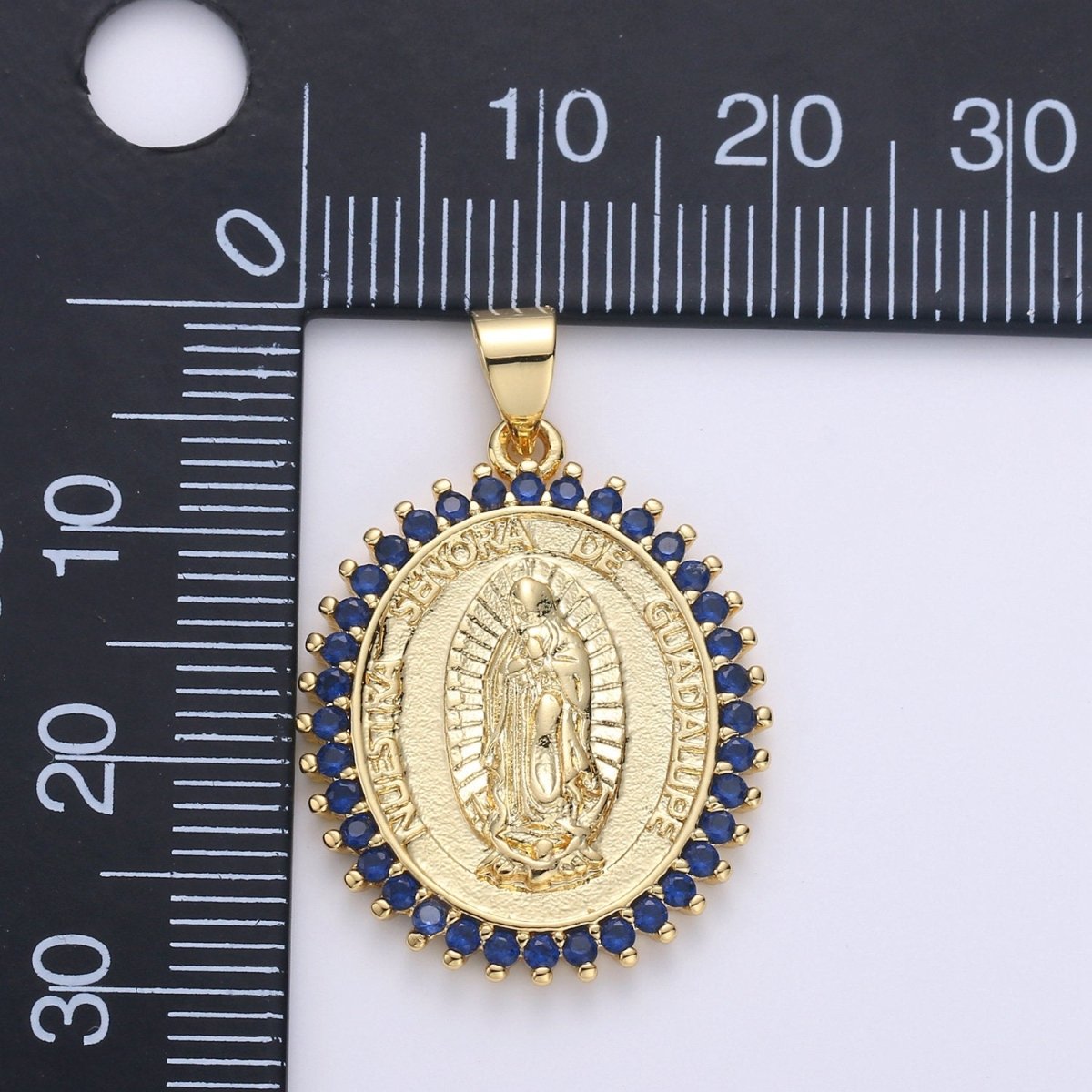 Micro Pave Our Lady of Guadalupe Charm Necklace Gold Filled Virgin Mary Pendant Necklace Catholic Religious Jewelry Supply I-870 I-871 - DLUXCA