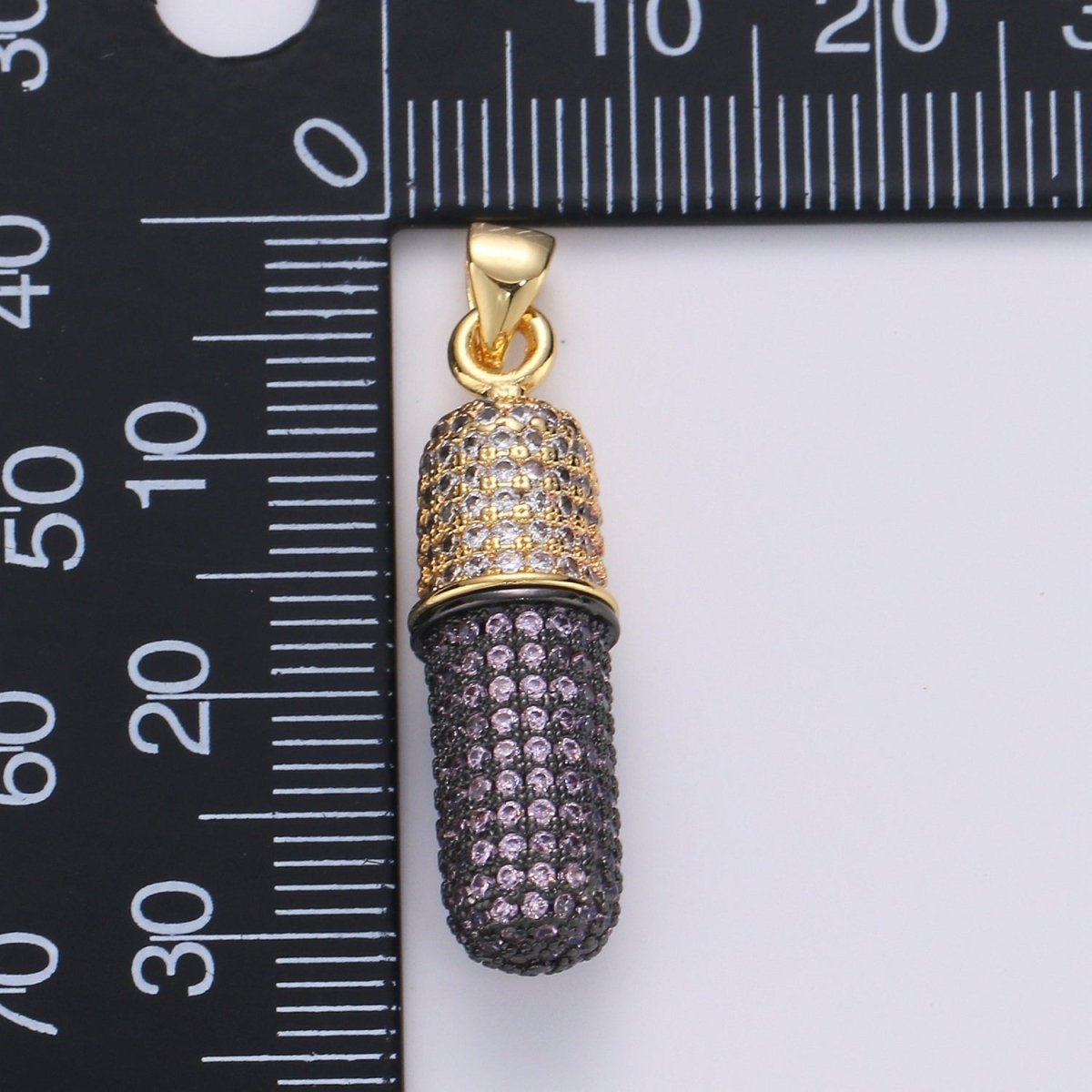 Micro Pave Pill Charms -Cubic Pill Charms -Fancy Charm -Chill Pill Charm Teal Pill Charm -Statement Kawaii Charm for Necklace Pendant I-694 I-695 - DLUXCA