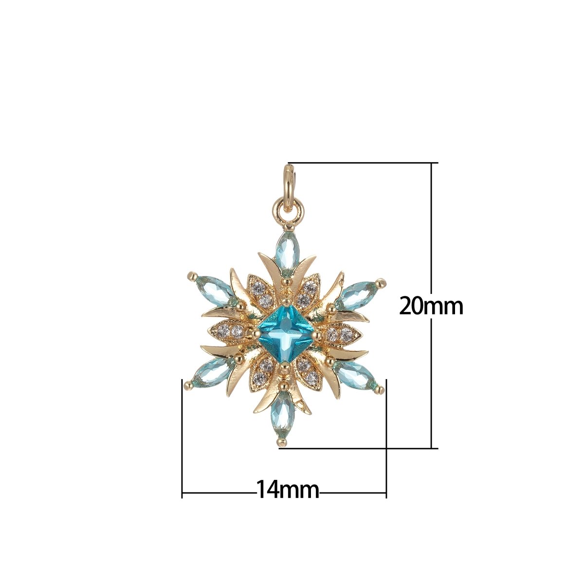 Micro Pave snow Flake Charm for Statement Necklace, Winter Wonderland Inspired Pendant Necklace, DIY Supply Jewelry Gift For Her E-860 E-861 - DLUXCA
