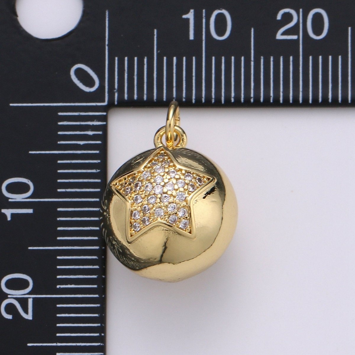 Micro Pave Star Charm Celestial Charm Ball Charm Ornament Star Pendant 14K Gold Filled Finding Necklace Bracelet Christmas Jewelry Making | D-705 - DLUXCA