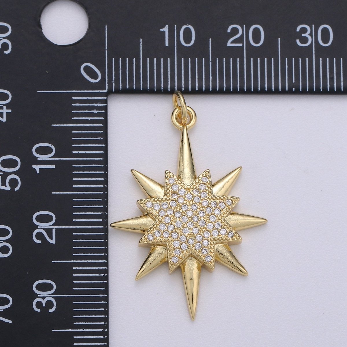 Micro Pave Star Charms, Cubic Zirconia Charms, Gold Star Charm, Necklace Pendant Bracelet Charms Star Celestial Jewelry D-694 - DLUXCA