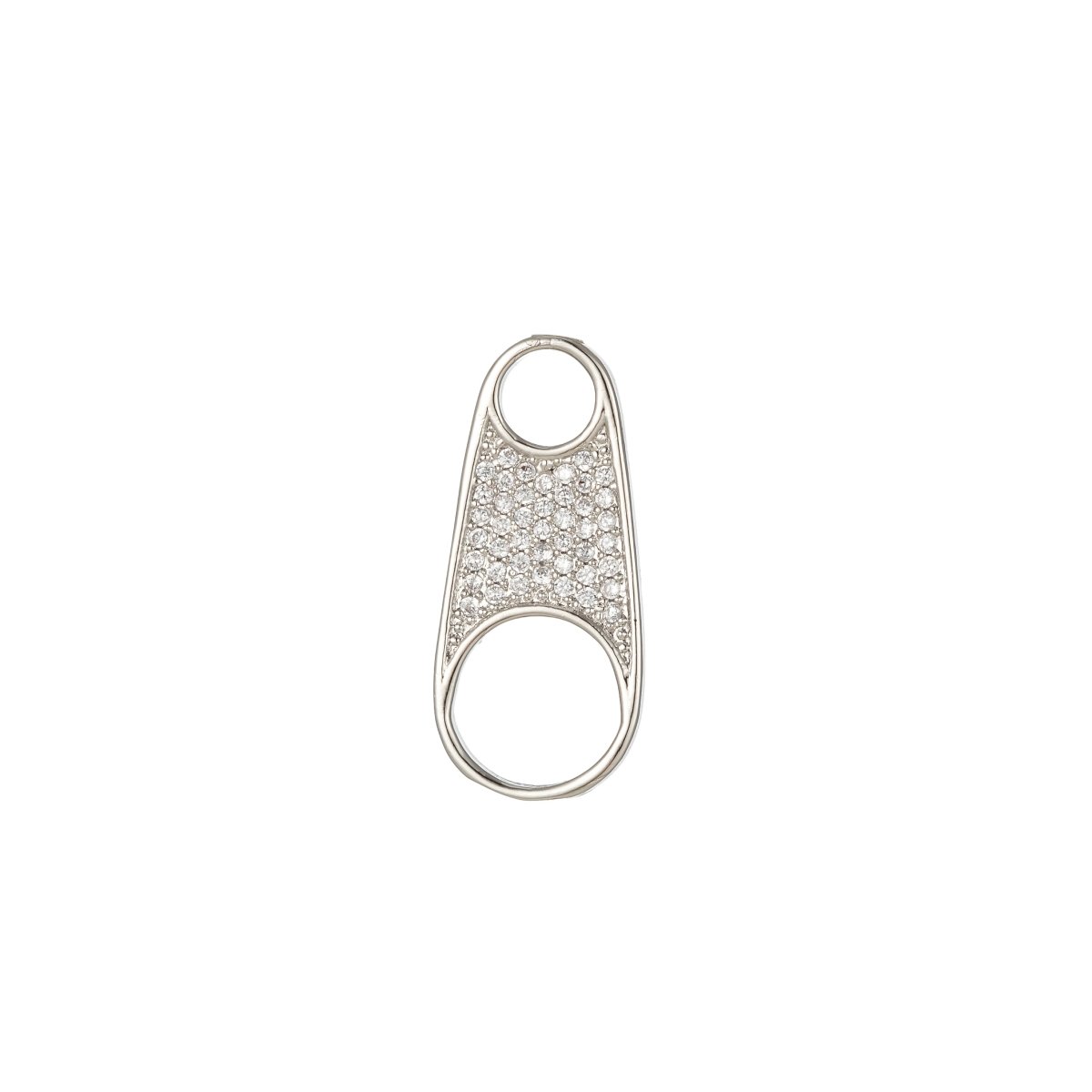 Micro Pave Zipper Pull Tab With CZ Cubic Zirconia Stones For Wholesale Necklace Jewelry Supplies & Findings Charm Pendant Component E-819 E-820 - DLUXCA