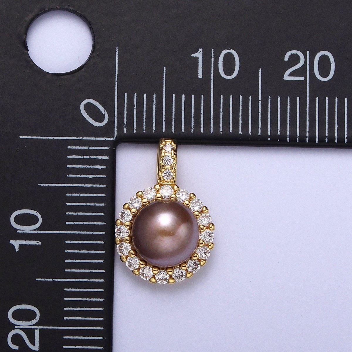 Micro Paved CZ Round White / Purple Shell Pearl Pendant For Jewelry Making H-102 H-108 - DLUXCA