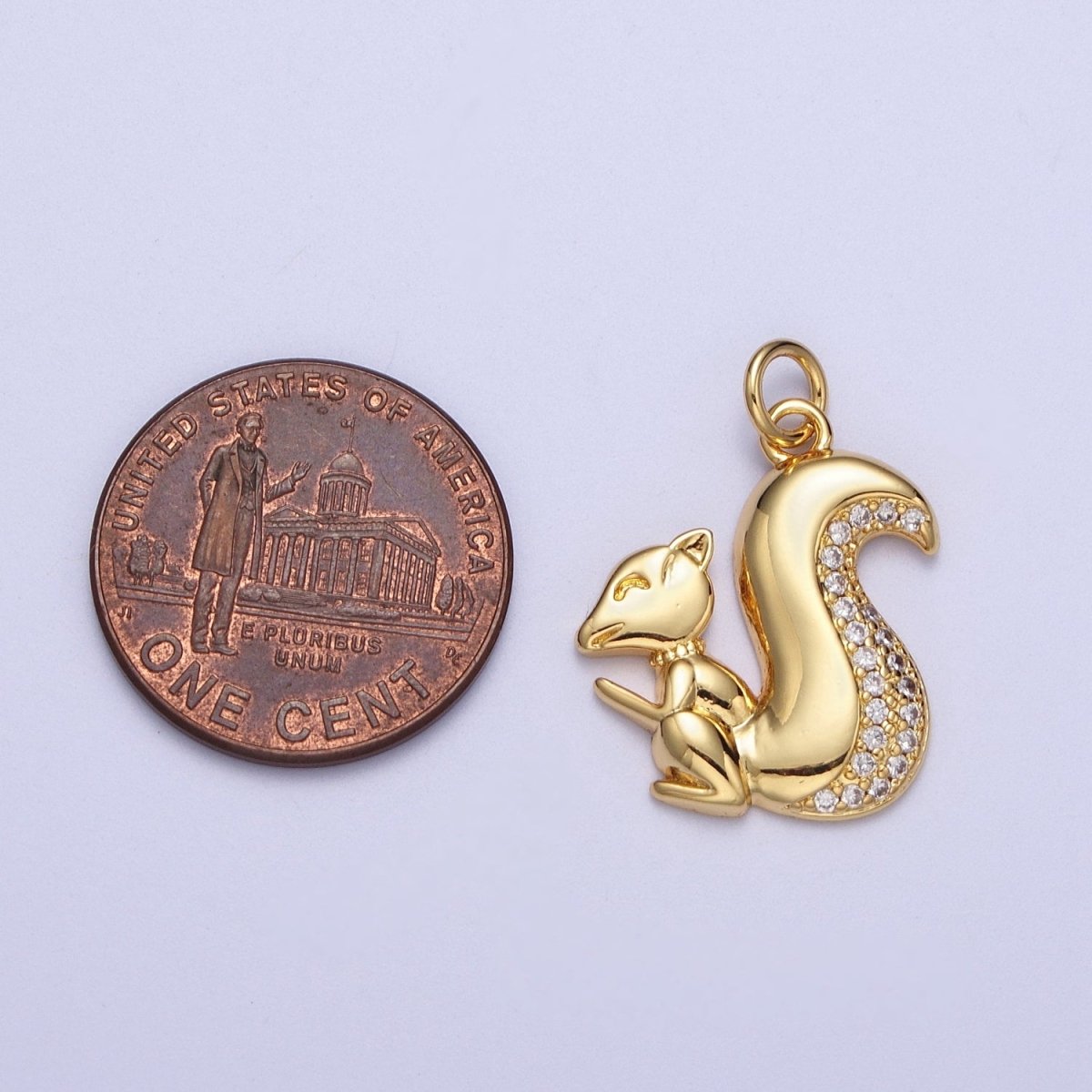 Micro Paved CZ Squirrels Chipmunks Charm in Gold & Silver | C-278 C-279 - DLUXCA