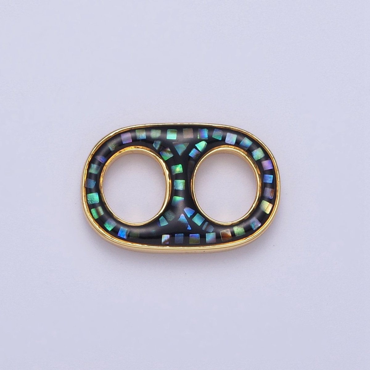 Mini 24K Gold Filled Can Tab Green, White, Pink, Blue, Black Shell Opal Charm | C-244 C-272 C-274 C-275 C-276 - DLUXCA