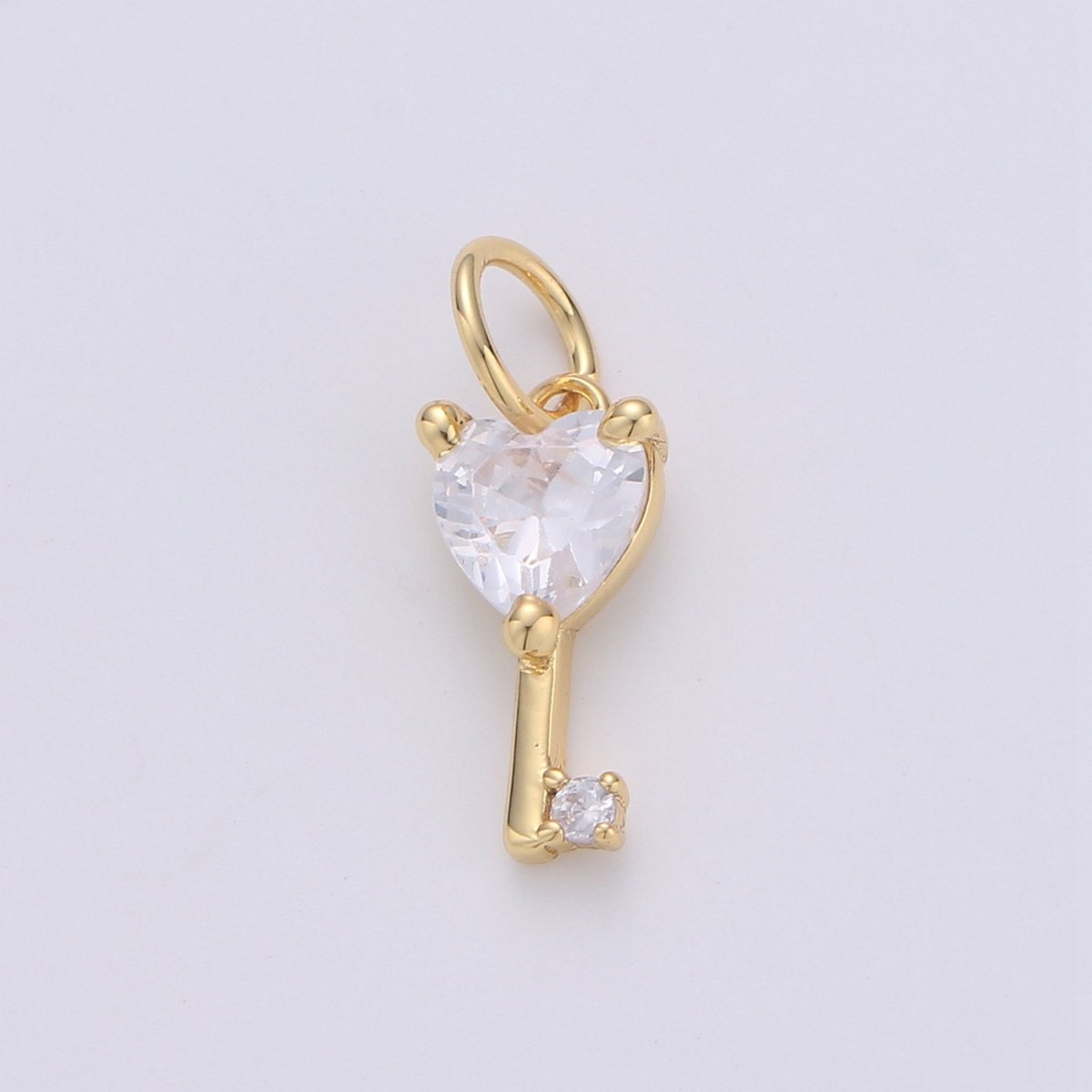 Mini 24k Gold Filled Heart Charms, Gold Filled Love Charm, Cubic Charm ,Gold Love Key charm Relationship Jewelry Inspired D-561 D-562 - DLUXCA