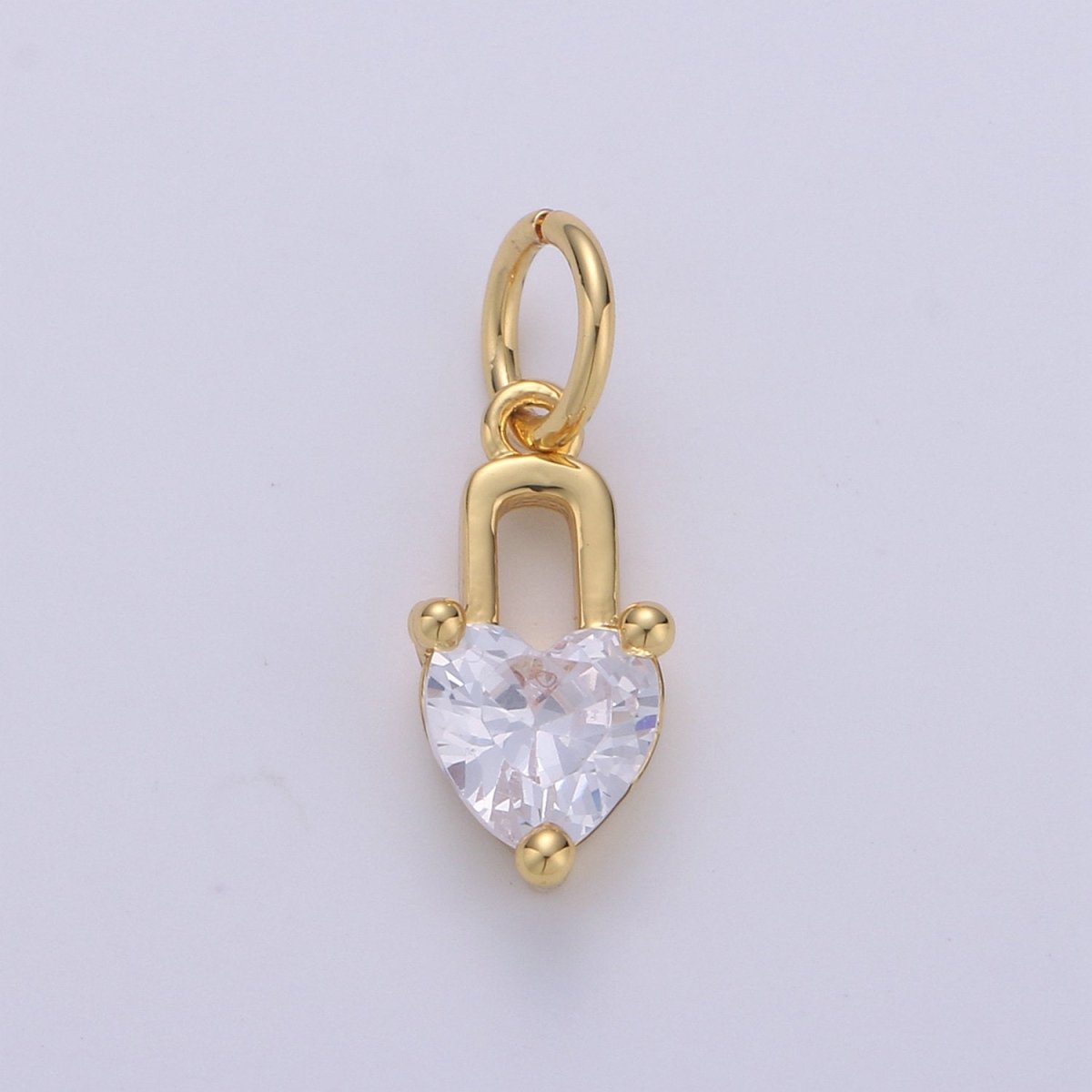 Mini 24k Gold Filled Heart Charms, Gold Filled Love Charm, Cubic Charm ,Gold Love Lock charm Relationship Jewelry Inspired D-563 D-564 - DLUXCA