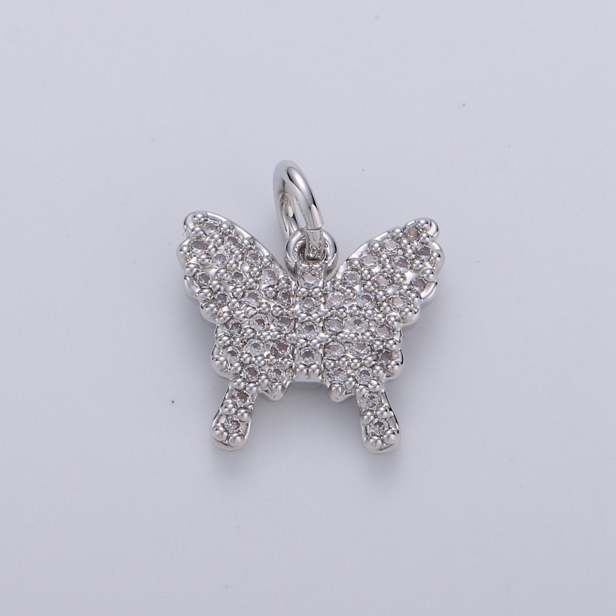 Mini 24k Gold Filled Micro Pave Butterfly Charm, Cubic Zirconia Mariposa Pendant Charm for Bracelet Earring Necklace jewelry Supply D-597 D-598 - DLUXCA