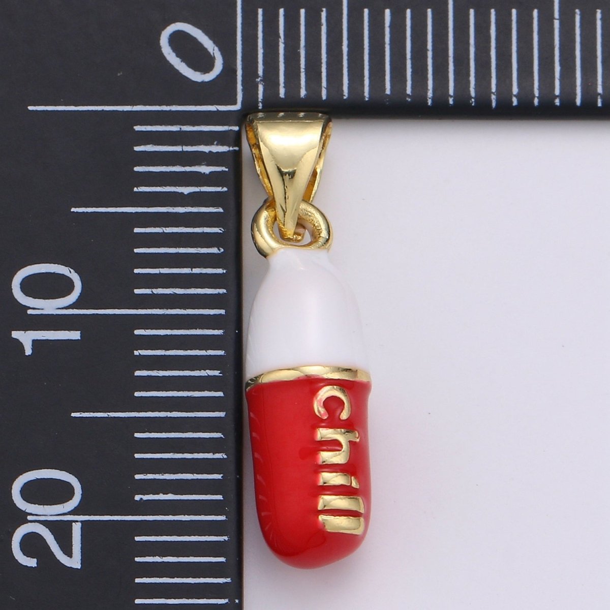 Mini 24K Gold Filled Pill Bar Charm Enamel Pink Love Chill Happy Pill Pendant for Bracelet Necklace Earring Component Supply 23x5mm J-203~J-207,J-209~J-213,J-244~J-248 - DLUXCA