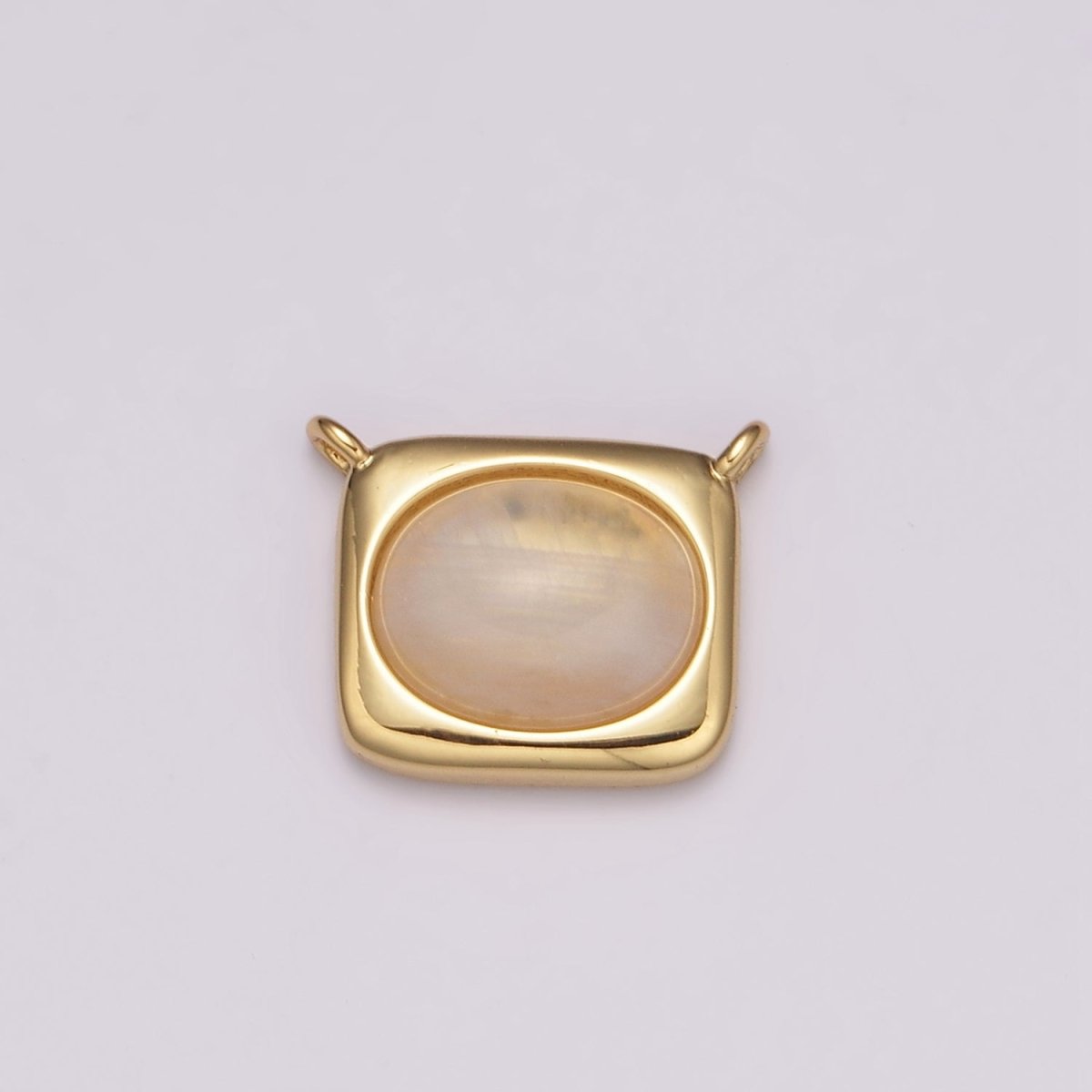 Mini 24K Gold Filled Rose Quartz Gem Stone charm Connector for Minimalist Jewelry Making Necklace Supply N-092 - DLUXCA