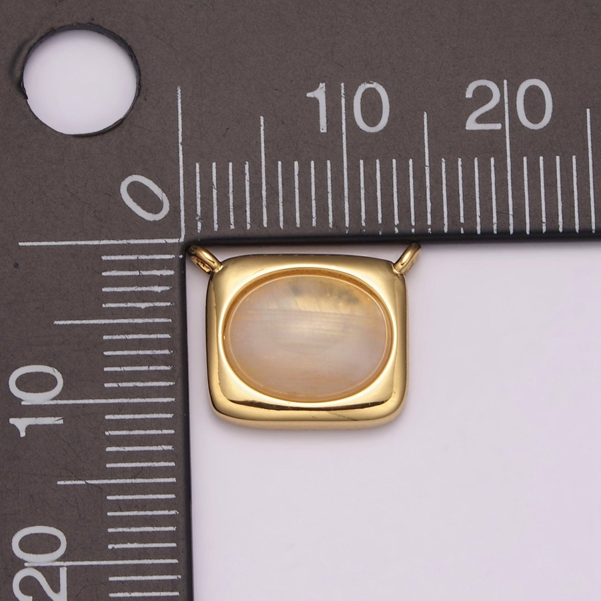 Mini 24K Gold Filled Rose Quartz Gem Stone charm Connector for Minimalist Jewelry Making Necklace Supply N-092 - DLUXCA