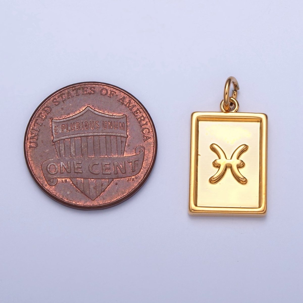 Mini 24k Gold Filled Tag Zodiac Charm Dainty Tile Astrological Zodiac Signs Add on Charm W-204~W-215 - DLUXCA