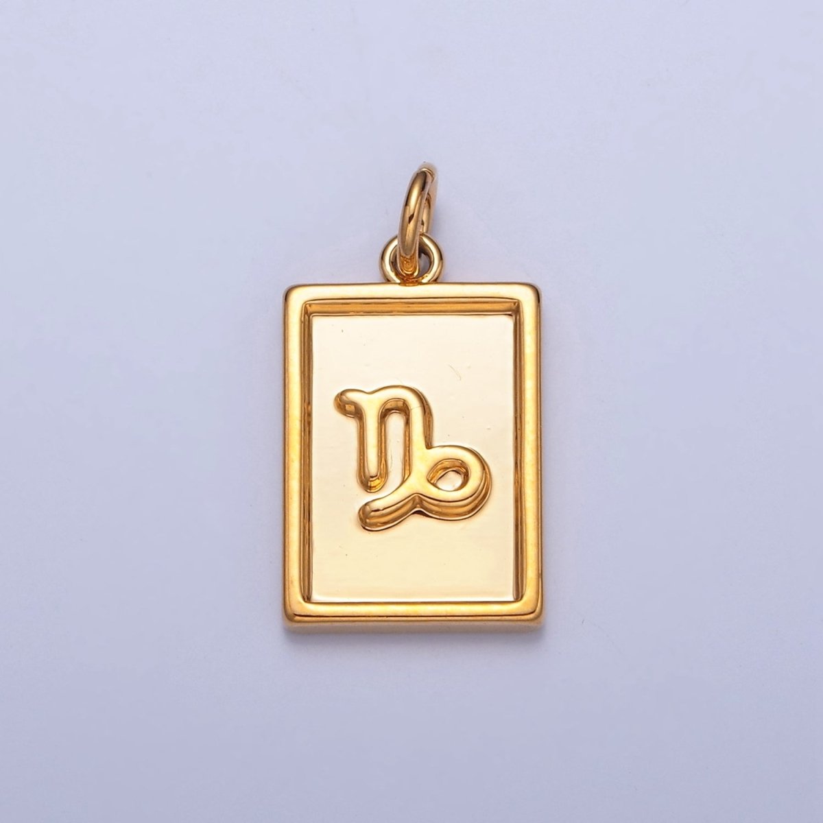 Mini 24k Gold Filled Tag Zodiac Charm Dainty Tile Astrological Zodiac Signs Add on Charm W-204~W-215 - DLUXCA