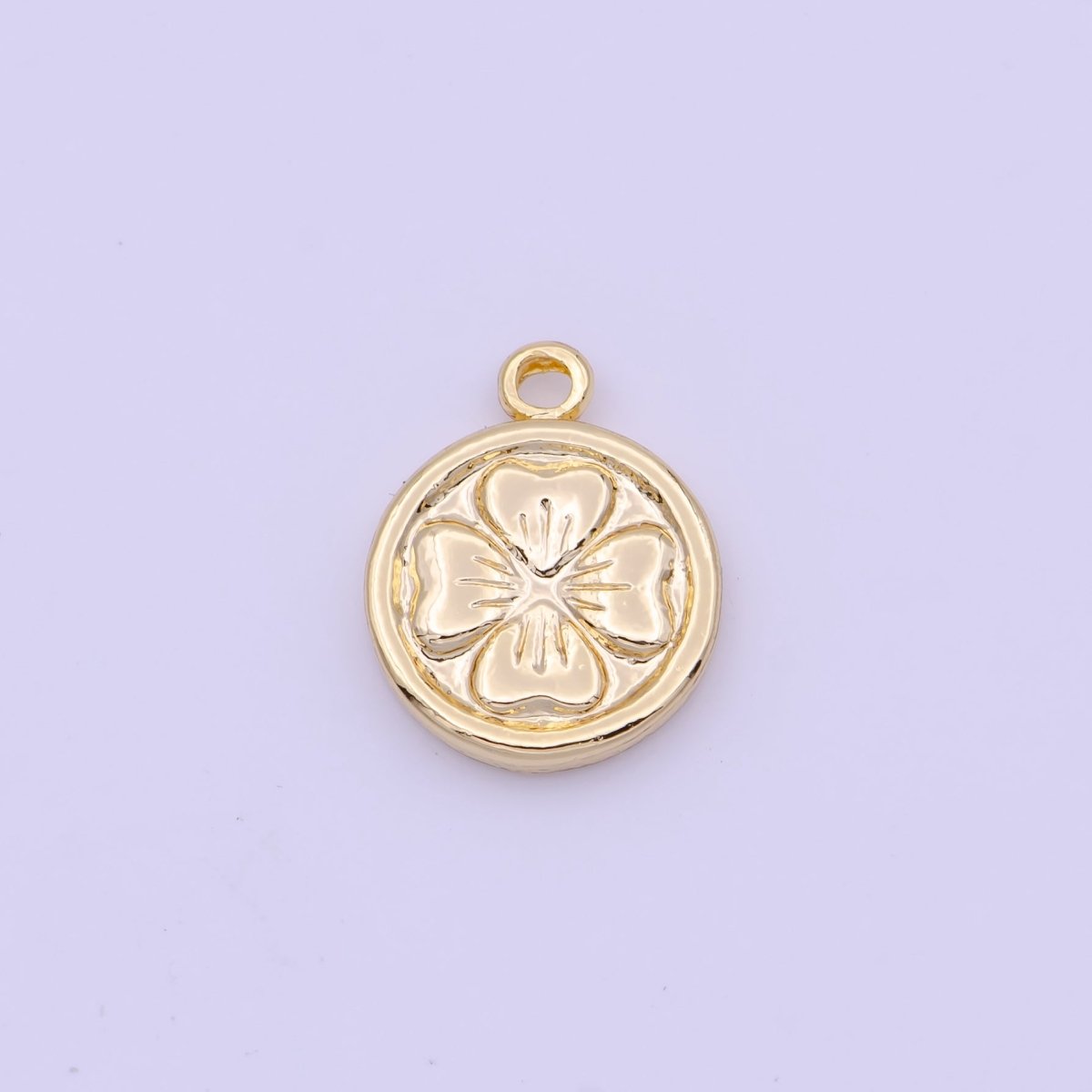 Mini 9.5mm Clover Leaf Quatrefoil Gold & Silver Lucky Coin Charm | D-247 D-267 - DLUXCA