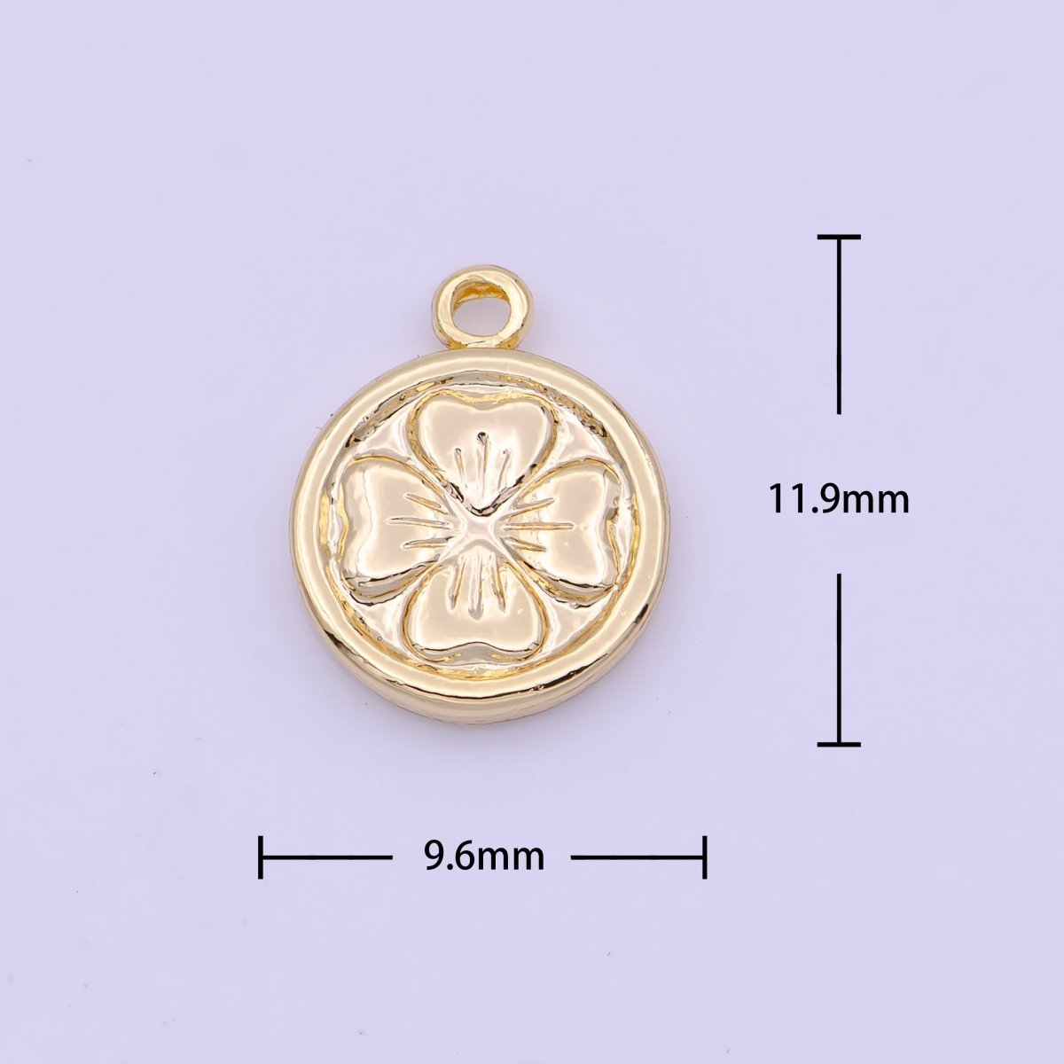 Mini 9.5mm Clover Leaf Quatrefoil Gold & Silver Lucky Coin Charm | D-247 D-267 - DLUXCA