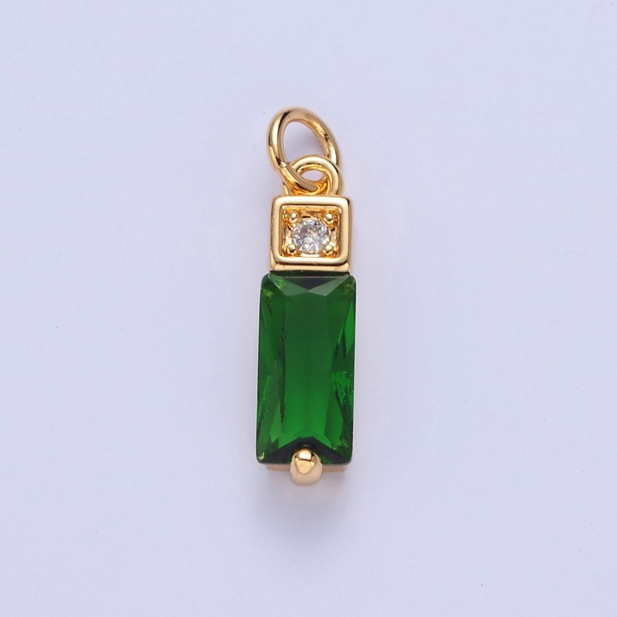 Mini Baguette Cz Charm Black Green Pink CZ Stone for Dangle Charm W-290 W-291 W-292 - DLUXCA