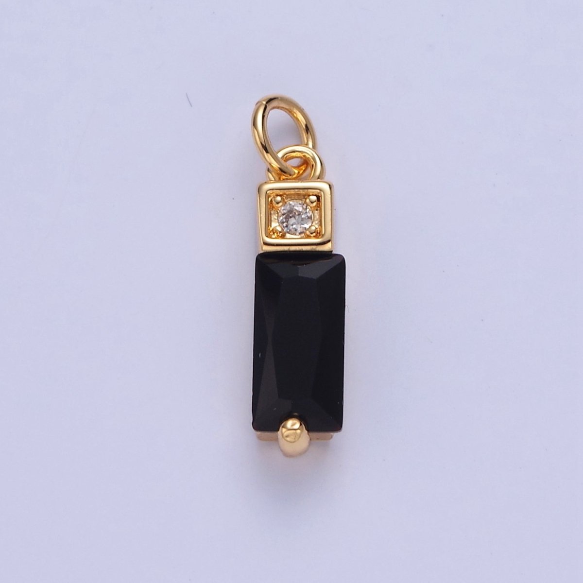 Mini Baguette Cz Charm Black Green Pink CZ Stone for Dangle Charm W-290 W-291 W-292 - DLUXCA