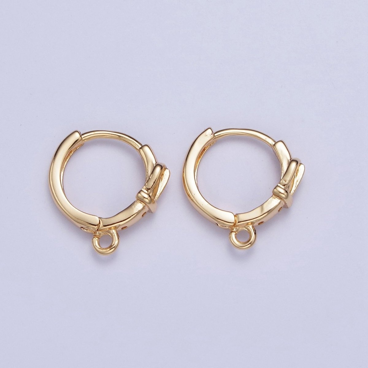 Mini Belt Buckle Huggie Hoop Earrings with Open Link Loop Supply For Jewelry Making L-812 - DLUXCA