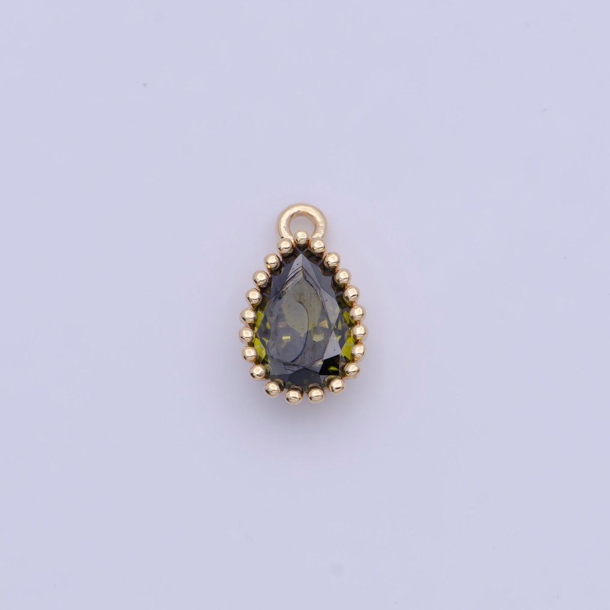 Mini BIRTHSTONE Cubic Zirconia Teardrop Gold Charm Component Add on For Jewelry Making C-230 C-265 C-291 C-297 C-315 C-337 C-363 C-365 AG-140~AG-143 - DLUXCA