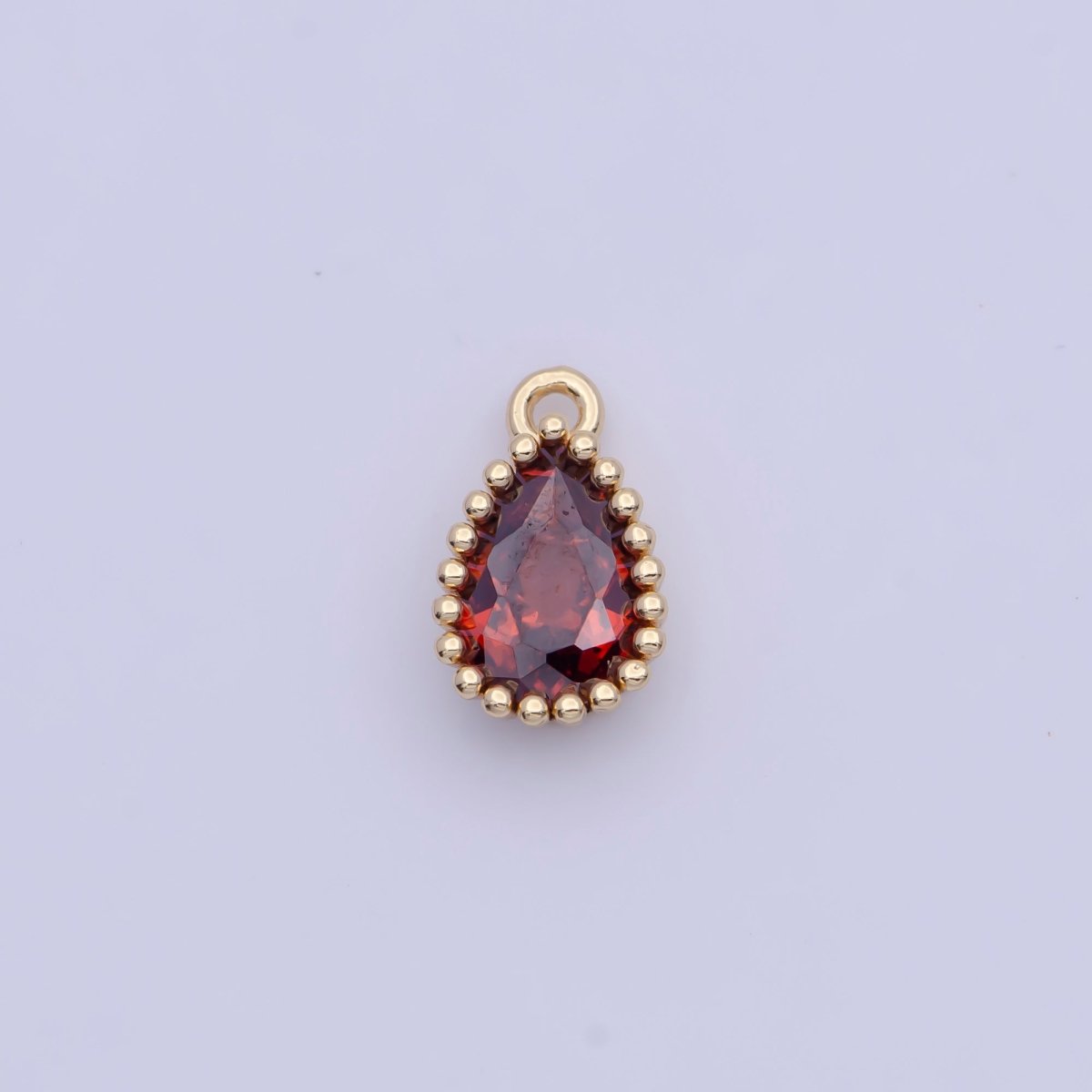 Mini BIRTHSTONE Cubic Zirconia Teardrop Gold Charm Component Add on For Jewelry Making C-230 C-265 C-291 C-297 C-315 C-337 C-363 C-365 AG-140~AG-143 - DLUXCA