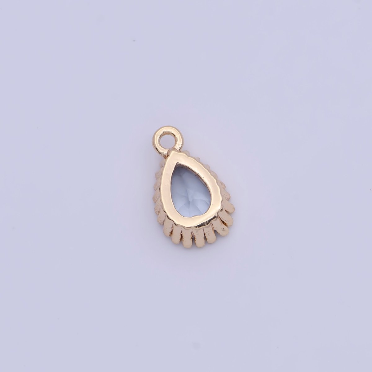 Mini BIRTHSTONE Cubic Zirconia Teardrop Gold Charm Component Add on For Jewelry Making C-230 C-265 C-291 C-297 C-315 C-337 C-363 C-365 AG-140~AG-143 - DLUXCA