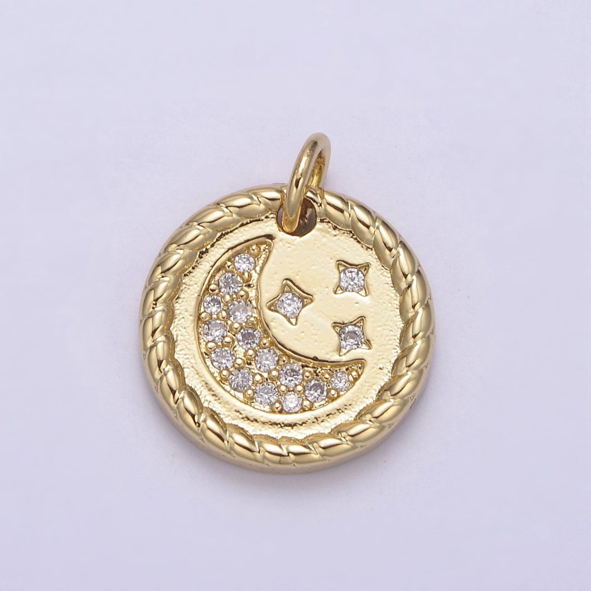 Mini Celestial Charm 14k Gold Filled Crescent Moon Star Charm Add on Charm for Bracelet Necklace Earring N-810 - DLUXCA