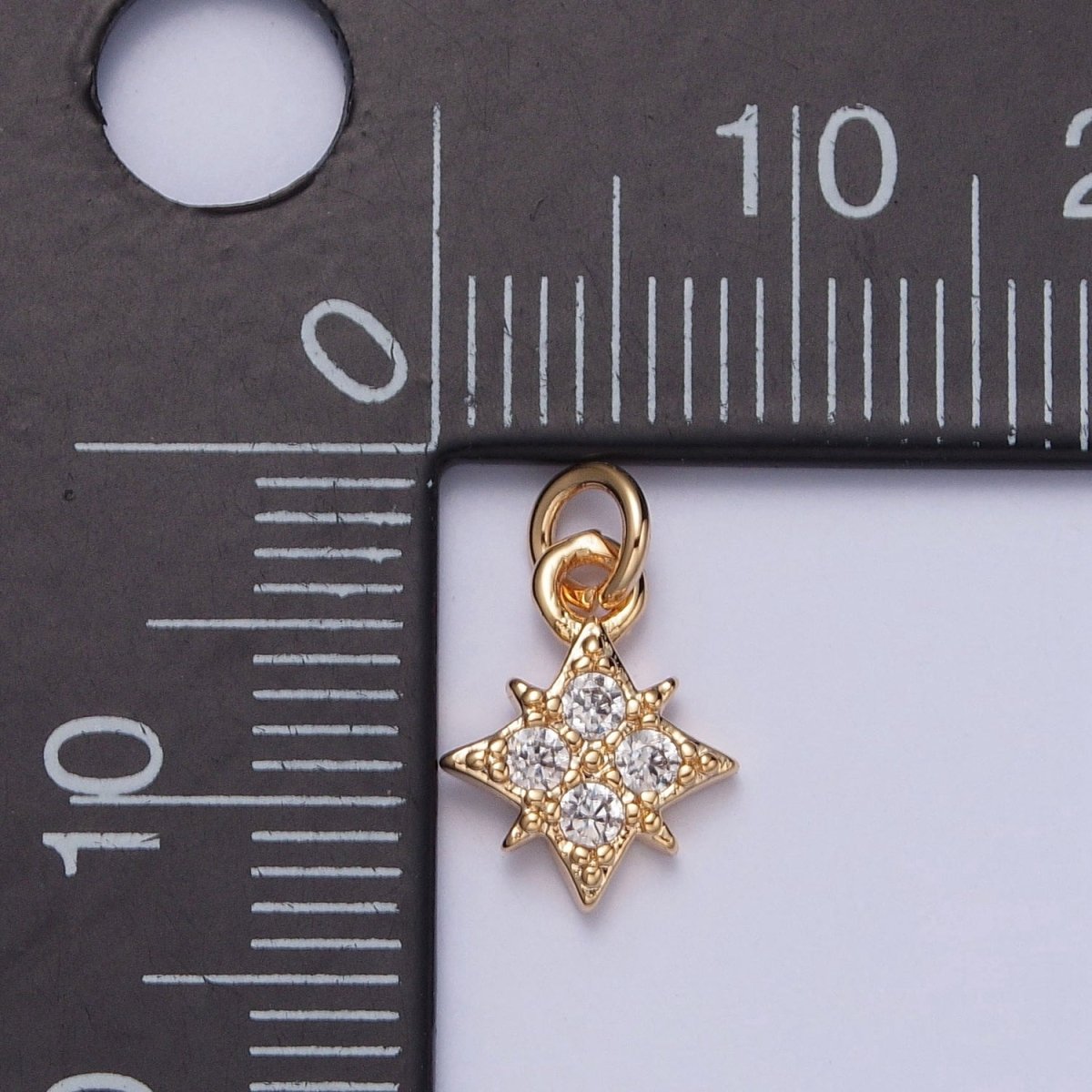 Mini Celestial North Star Micro Paved Cubic Zirconia Charm For Jewelry Making | X-259 - DLUXCA