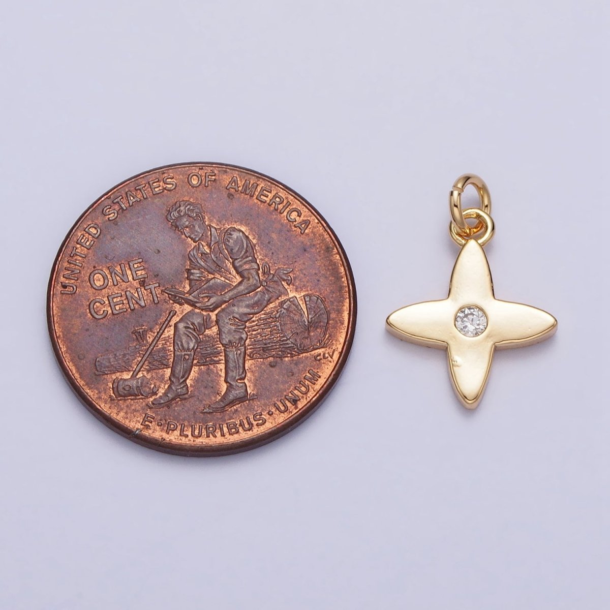 Mini Celestial Star Blossom Flower CZ Charm in Gold & Silver | AC224 AC303 - DLUXCA