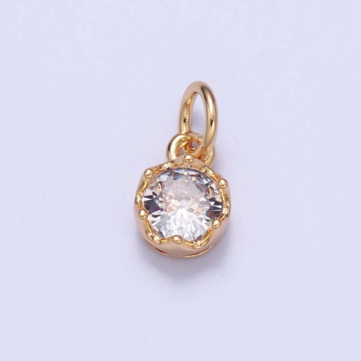 Mini Clear CZ Cubic Zirconia Gold Add on Charm | X-101 - DLUXCA