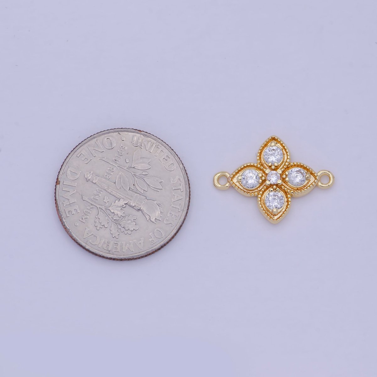 Mini Clover Charm Connector for Earring Bracelet Necklace Link Connector F-800 - DLUXCA