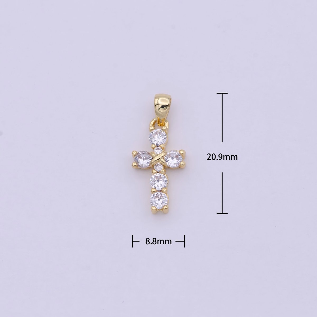 Mini Cross Charm Gold Filled Cross Pendant Add on Charm for Bracelet Necklace Earring H-104 H-106 - DLUXCA