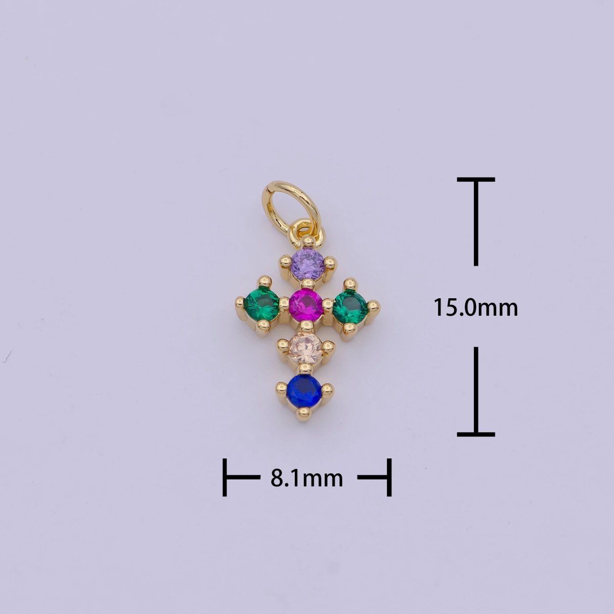 Mini CZ Gold Filled cross pendant, Tiny Cross Charm, DIY Religion Jewelry Making Findings N-415 N-416 - DLUXCA