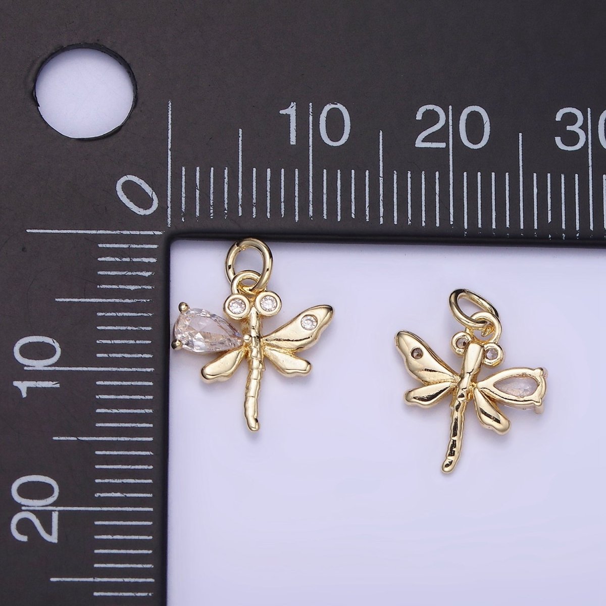 Mini Dragon Fly Charm 14K Gold Filled Insect Pendant | AG-673 - DLUXCA