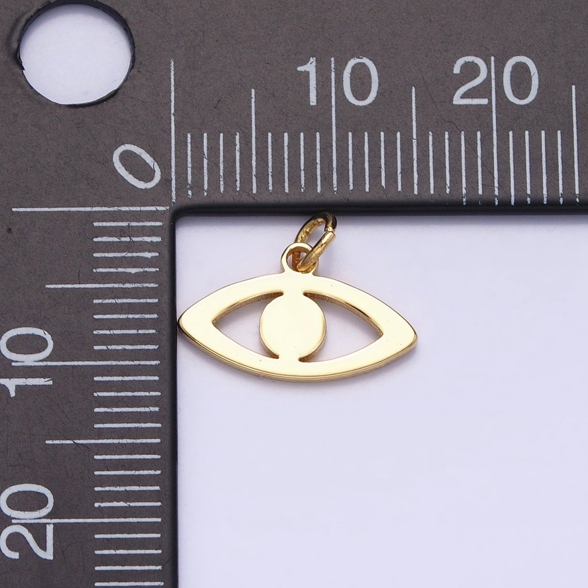 Mini Evil Eye Charm Laser Cut Gold, Silver Eye Charm Minimalist Jewelry AC564 AC566 - DLUXCA
