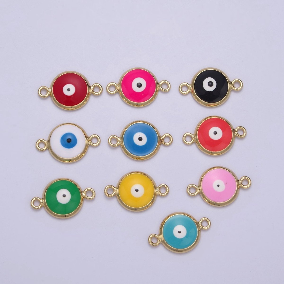 Mini Evil Eye Connector, Gold Filled Evil Eye Jewelry, Lucky Eye Jewelry, Evil Eye Charms, Evil Eye Jewelry, Good Luck Charms N-121 - N-130 - DLUXCA