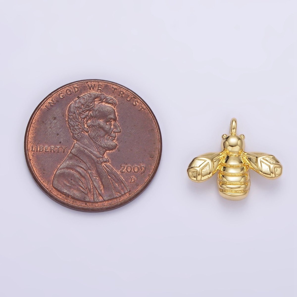 Mini Gold Bee Charm Silver Bumble Bee Charm Insect Jewelry Inspired N1087 N1088 - DLUXCA