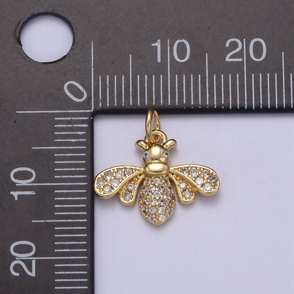 Mini gold bee pendant 14k gold Filled queen honey bee Charm Best Friend Minimalist Layering Necklaces N-388 - DLUXCA