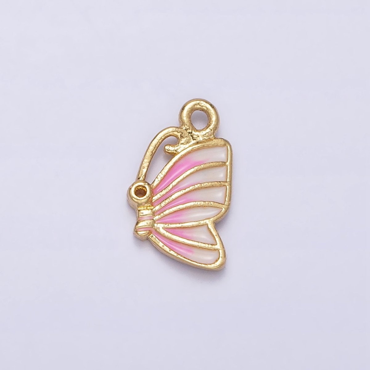 Mini Gold Butterfly Charm Pink Ombre Enamel Mariposa Charm AC418 AC419 - DLUXCA
