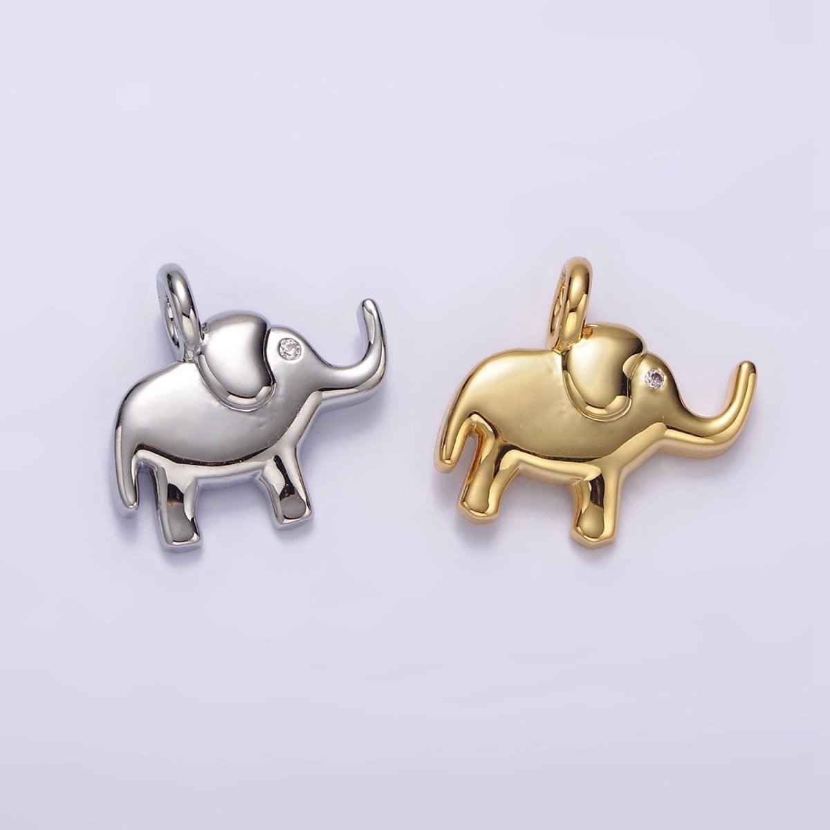 Mini Gold Elephant Charm Silver Dumbo Charm Safari Jewelry Inspired N1085 N1086 - DLUXCA