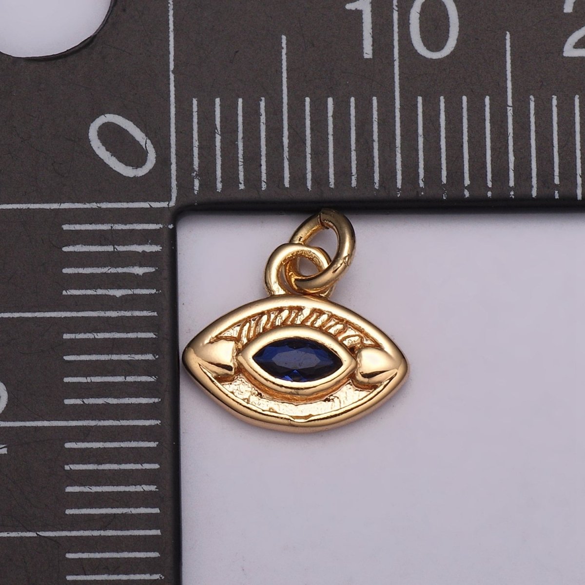 Mini Gold Evil Eye Charm Bracelet Making Craft Minimalist Amulet Cz Jewelry Protection Pendant Good Luck Lucky Eye Charm E-703-E-706 - DLUXCA